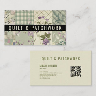 Grönt Syren Kvist Kuddvar Patchwork Handgjorda Klä Visitkort