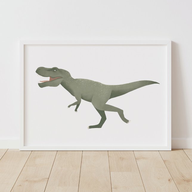 Grönt T Rex Dinosaur Kids Room Poster (Skapare uppladdad)