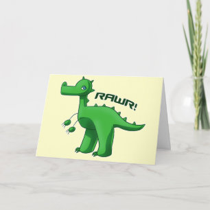 Grönt T-Rex Kort