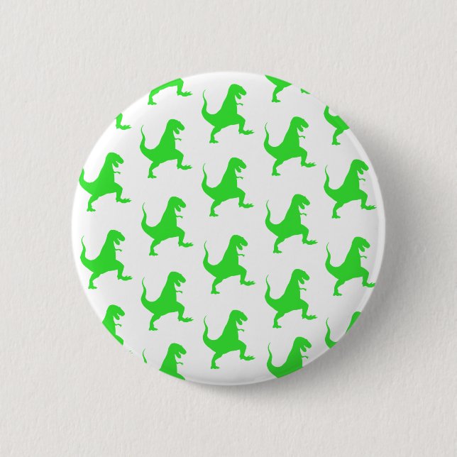 Grönt t-rex mönster knapp (Framsida)