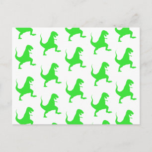 Grönt t-rex mönster vykort