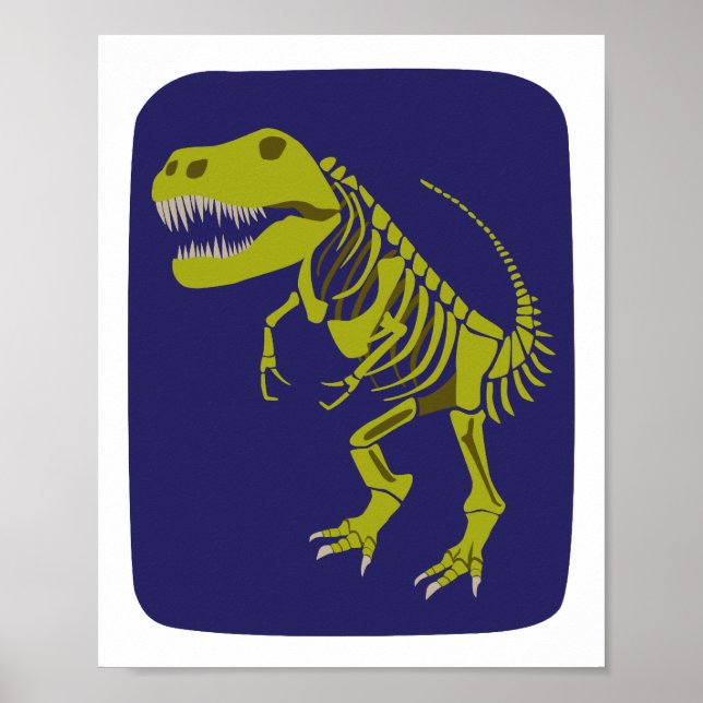 Grönt T-Rex-utskrift Poster (Framsidan)