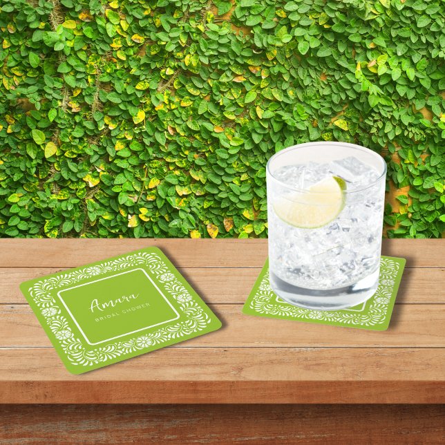 GRÖNT TALAVERA MÖHIPPA UNDERLÄGG PAPPER KVADRAT (Skapare uppladdad)