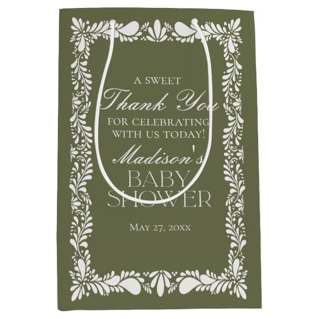 Grönt Talavera Tile Fiesta Baby Shower Favors favo (Framsidan)