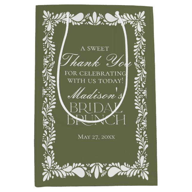 Grönt Talavera Tile Fiesta Möhippa Brunch Favors (Framsidan)