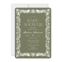 Grönt Talavera Tile Spain Fiesta Baby Shower