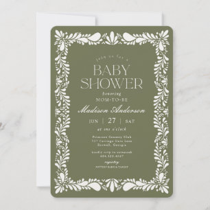Grönt Talavera Tile Spain Fiesta Baby Shower Inbjudningar