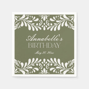 Grönt Talavera Tile Spain Fiesta Birthday Pappersservett