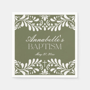 Grönt Talavera Tile Spansk Fiesta Baptism Pappersservett