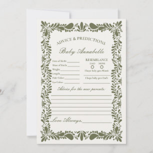 Grönt Talavera Tile Spanska rådet för Baby Card Inbjudningar