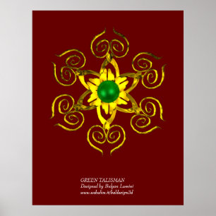 GRÖNT TALISMAN,röd Poster