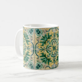 Grönt Tan Guld Se Talavera Azulejo Tile Kaffemugg