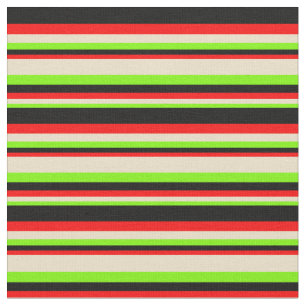 Grönt, Tan, Red & Black Rand Tyg