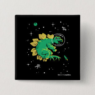 Grönt Tan Stegosaurus Dinos in Space Knapp