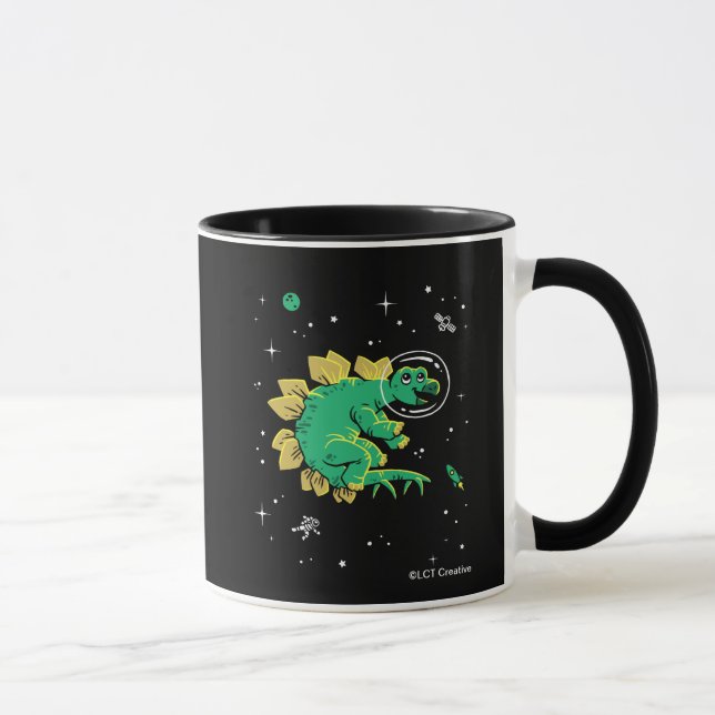 Grönt Tan Stegosaurus Dinos in Space Mugg (Höger)