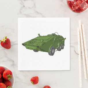 Grönt Tank MiliFordon Napkins Pappersservett
