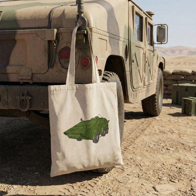Grönt Tank Militär Fordon Tote Bag Tygkasse (Skapare uppladdad)