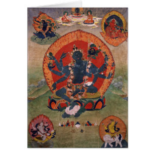 Grönt Tara Buddhist Gudom Hälsningskort