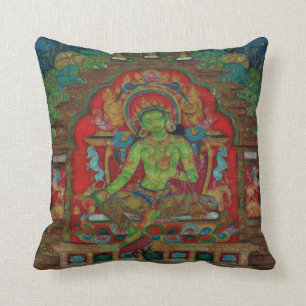Grönt Tara från tibetansk buddhism Kudde