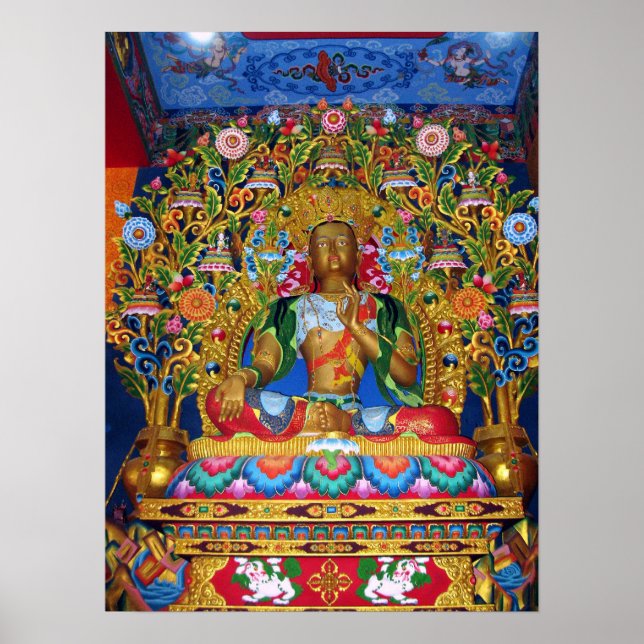 Grönt Tara Godderas of Compassion Statue Poster (Framsidan)