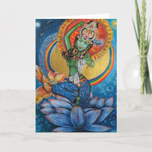 Grönt Tara Goddess Blessings Kärlek Peace Mantra A Tack Kort