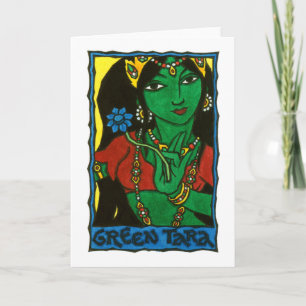 Grönt Tara-hälsningskort Kort