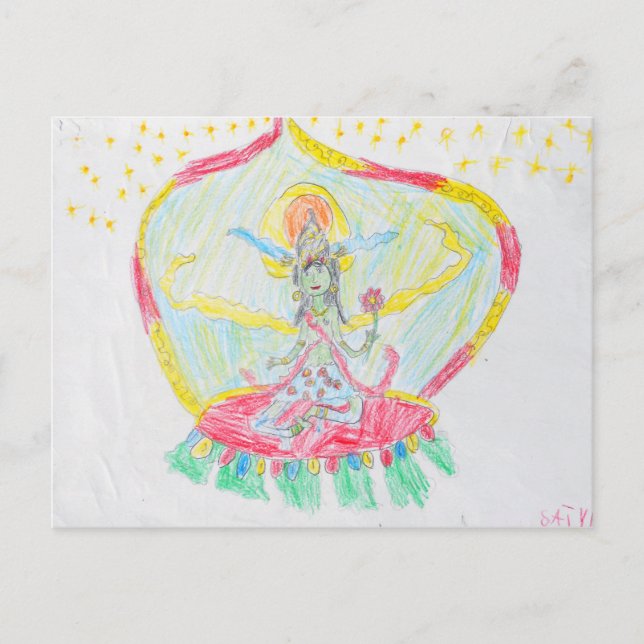 Grönt Tara-hälsningskort Vykort (Framsida)