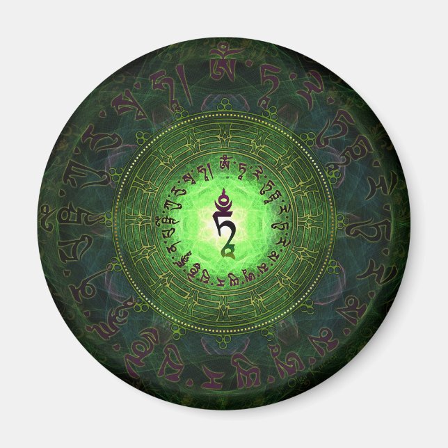 Grönt Tara - Skydd mot faror och lidande Magnet (Framsidan)