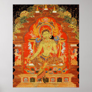 Grönt Tara Tibetan Goddess Poster