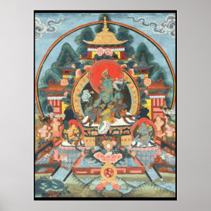 Grönt Tara Tibetan Thangka Poster