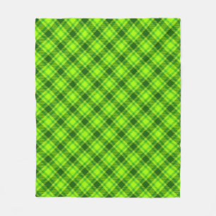 Grönt Tartan Checkered Play Mönster-57578 Fleecefilt