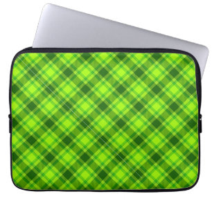 Grönt Tartan Checkered Play Mönster-57578 Laptop Fodral