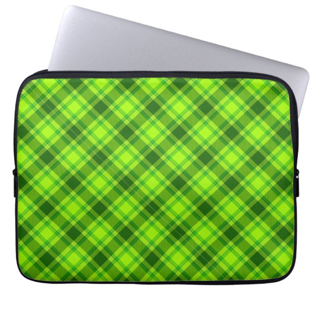 Grönt Tartan Checkered Play Mönster-57578 Laptop Fodral (Framsidan)