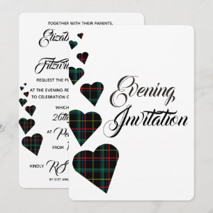 Grönt Tartan Evening-inbjudan Inbjudningar