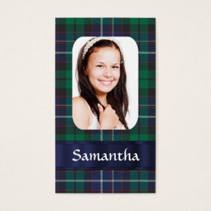 Grönt tartan-fotomall visitkort