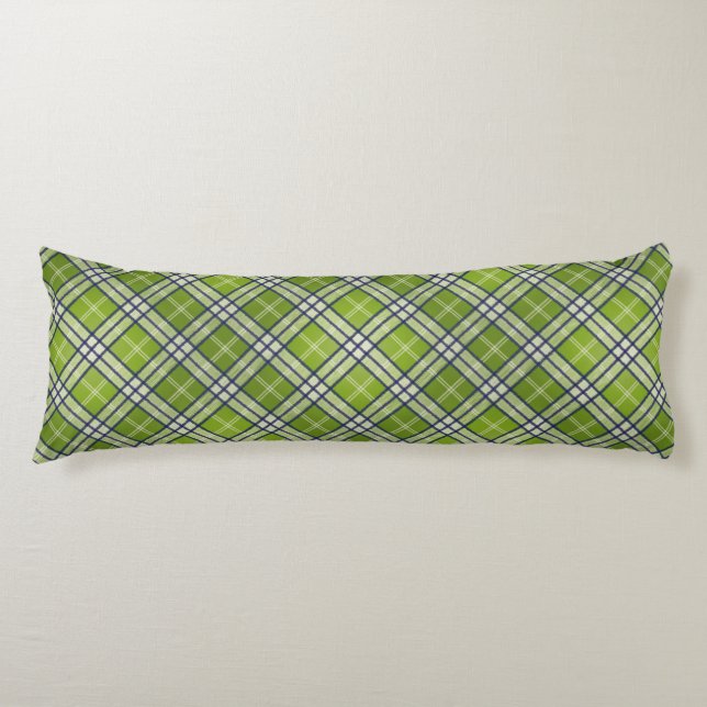 Grönt Tartan Kroppskudde (Framsidan)