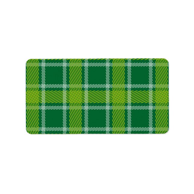 Grönt Tartan Labels Adressetikett (Framsidan)