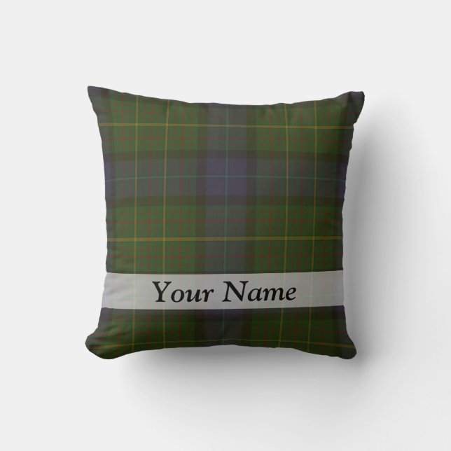 Grönt tartan plaid kudde (Framsida)