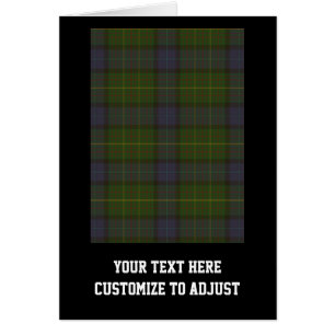 Grönt tartan plaid OBS kort