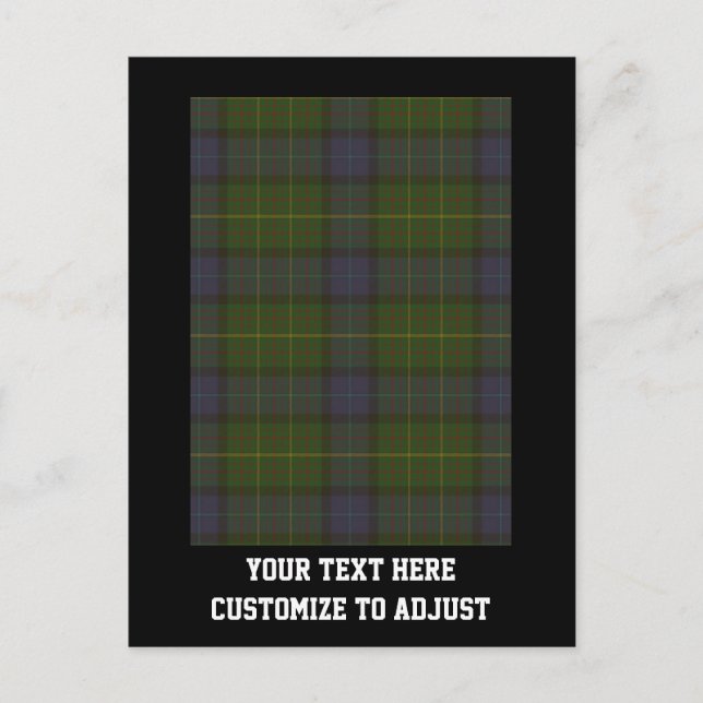 Grönt tartan plaid vykort (Framsida)