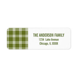 Grönt Tartan Play-Adressetiketterna Returadress Etikett