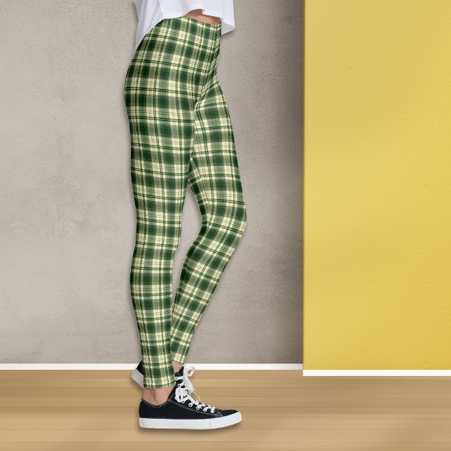 Grönt Tartan Play Mönster Leggings (Skapare uppladdad)