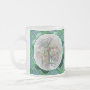 Grönt Tartan Play Shamrock Customized Photo Mugg