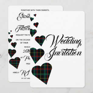 Grönt Tartan Wedbjudande Inbjudningar