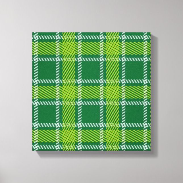 Grönt Tartan Wrapped Canvas (Framsida)