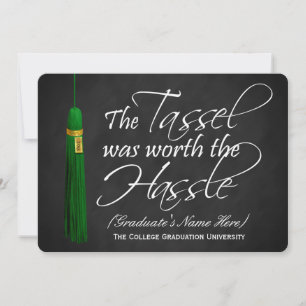 Grönt Tassel Worth of the Hassle College Graduatio Inbjudningar