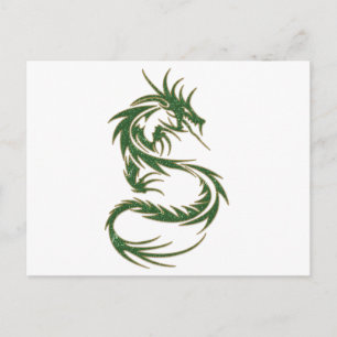 Grönt Tattoo Dragon Vykort