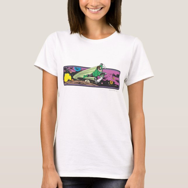 Grönt Tävlingens trevägsområde Tee Shirt (Framsida)