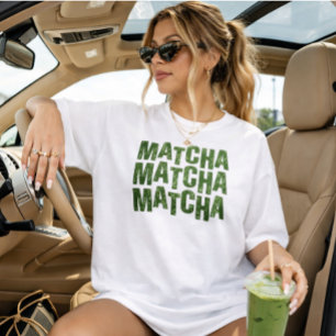 Grönt Te Latte T-Shirt MATCHA skjorta, matcha tee