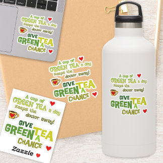 Grönt Tea Älskare Vinyl Cutout Sticker Set Klistermärken